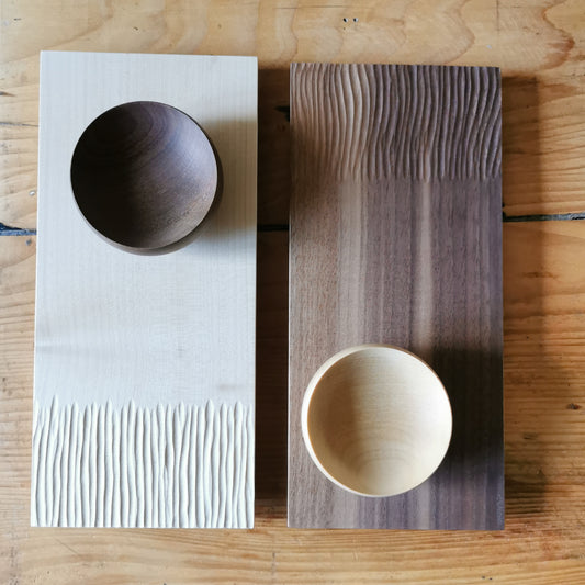 plateau sculpté en bois - fait main dans le Jura